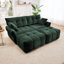 Ensemble de canapé 2 places avec 2 repose-pieds et coussins décoratifs, tissu chenille moelleux-479547743