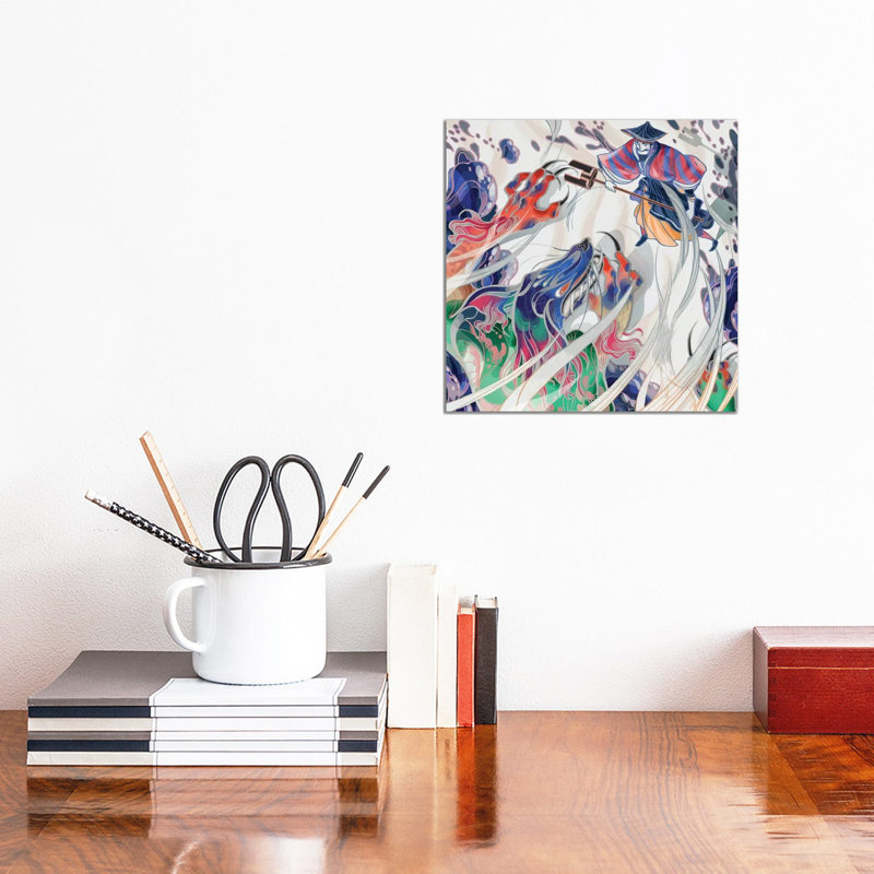 " Water Beast " by Sija Hong, No Mat, Wrapped Canvas, 12" H x 12" W x 0.75" D