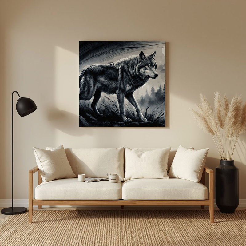Wildlife Grey Wolf Grey Metal Wall Art, 16'' H x 16'' W