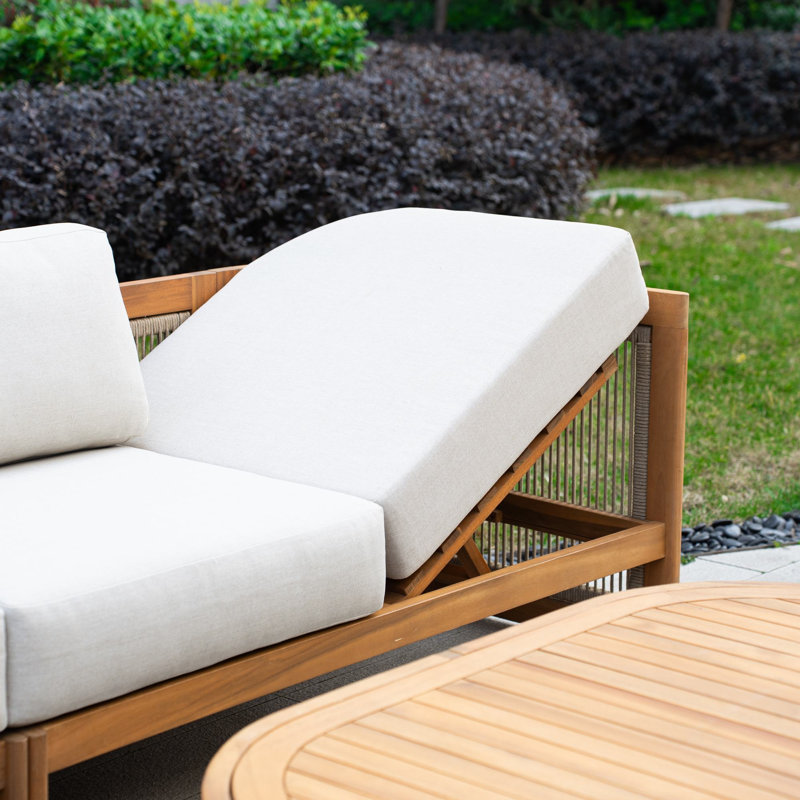 Ensemble de conversation de patio pour 6 personnes avec coussins Acacia