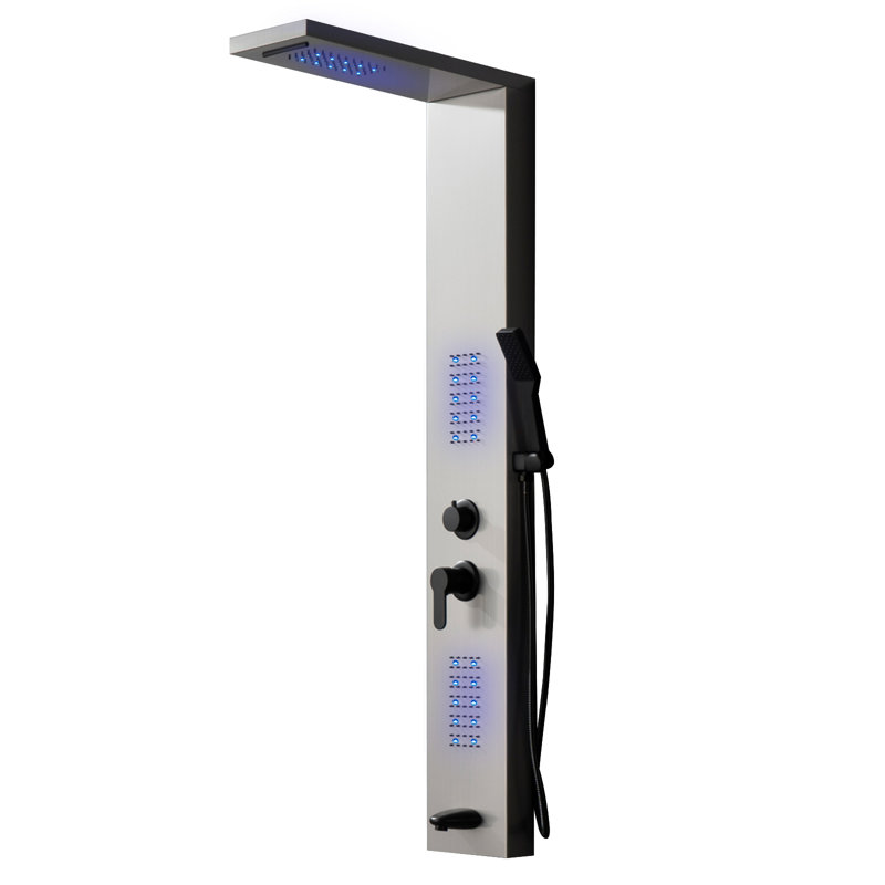 57.99'' Shower Panel with Fixed Shower Head, Black Nickel