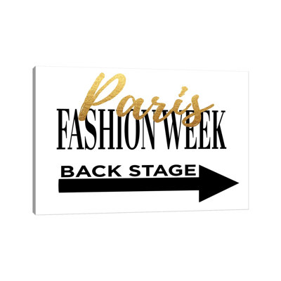 Fashion Week Paris Gold by Amanda Greenwood - Wrapped Canvas Print
