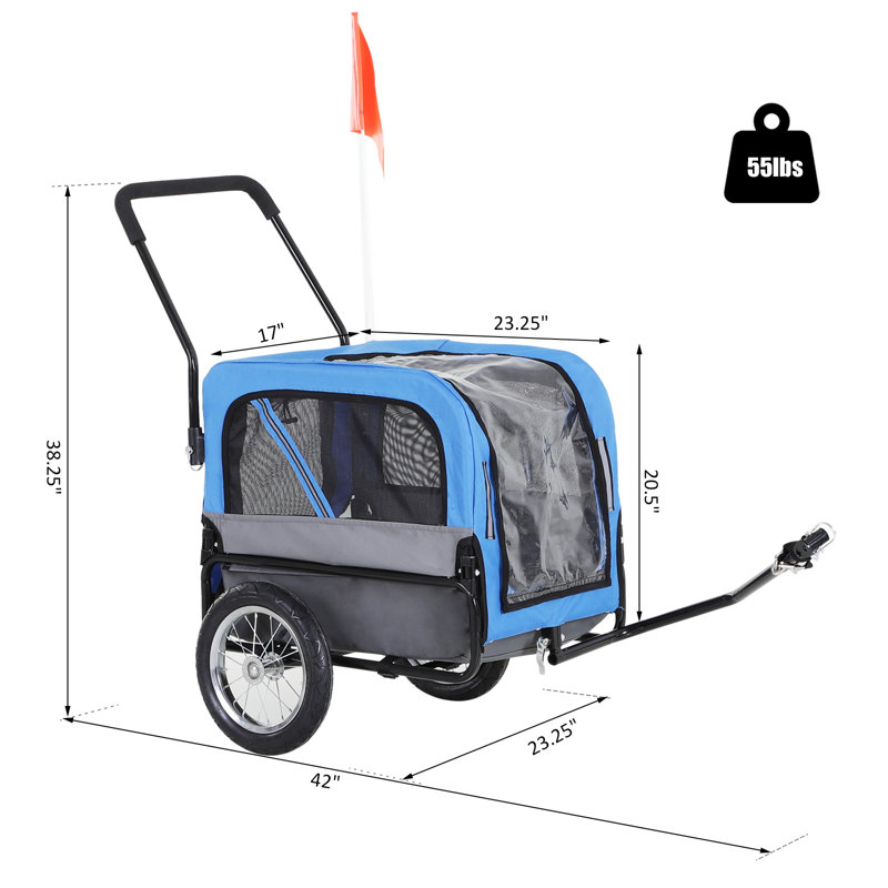 Hosley Foldable Pet Jogger Stroller, Blue