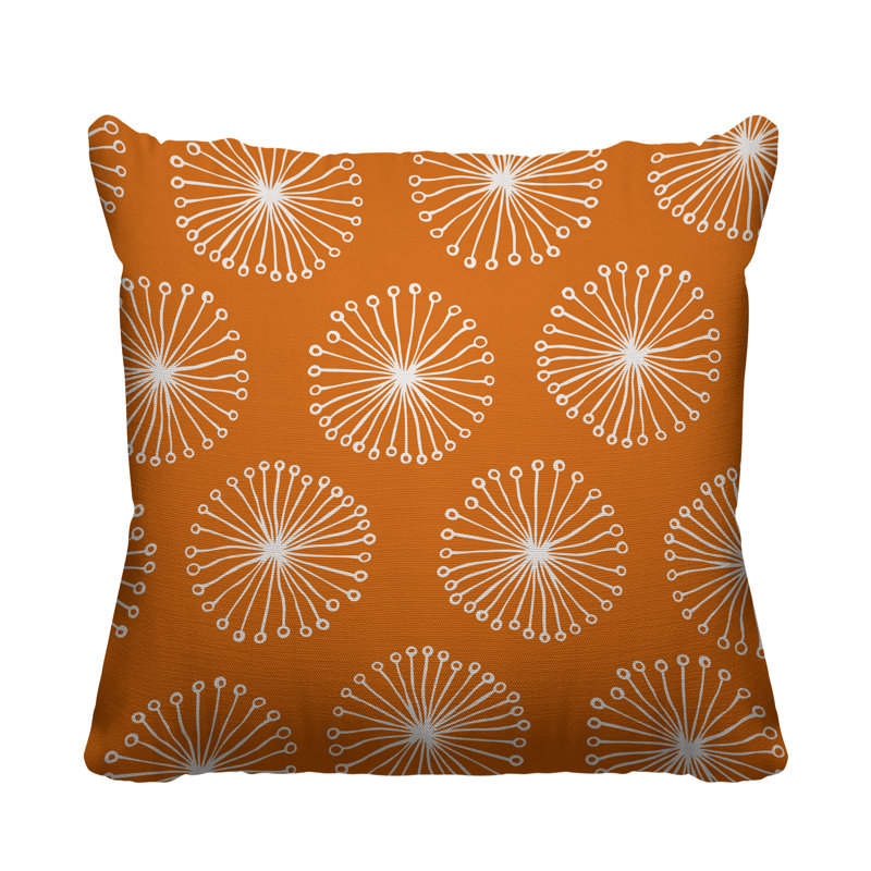 Coussin décoratif intérieur / extérieur Janis Dandelion, L 19 po x H 19 po, Orange