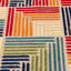 Tapis d'intérieur / extérieur bleu / rouge / orange tissé à la machine à motif géométrique Alkhoury-960421056