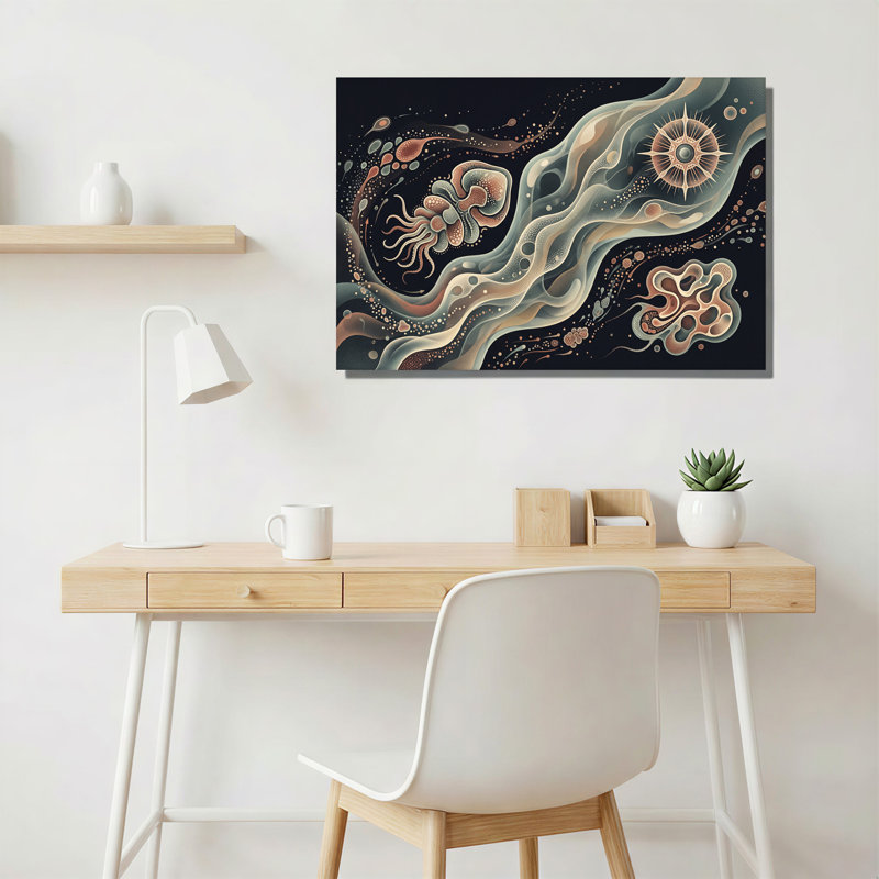 Art mural sur toile, cellules et bactéries microscopiques, H 28 po x l 40 po