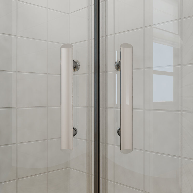 Bautista Glass Quadrant Shower Enclosure with Tray, 1850mm H x 900mm W x 900mm D