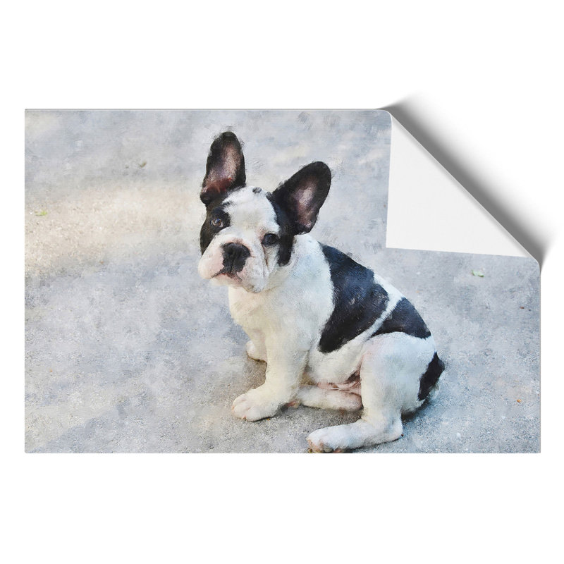 French Bulldog Painting - Frameless Print, 21cm H x 30cm W x 0.1cm D