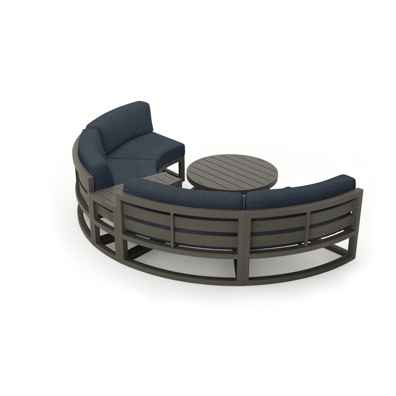 Avion Outdoor 4 - Piece Conversation Set, Spectrum Indigo Sunbrella®, Slate