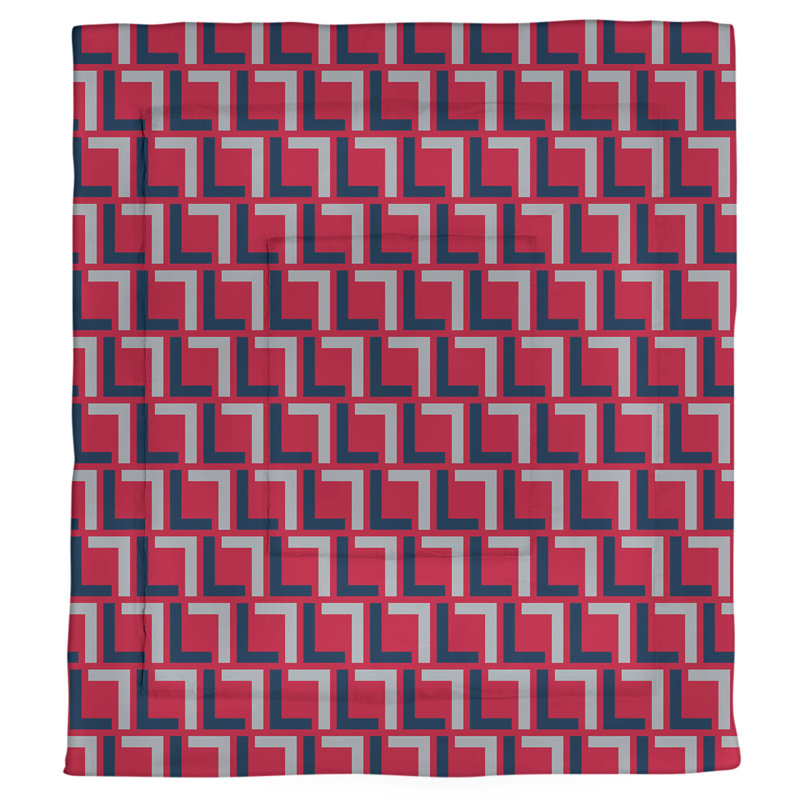 Édredon simple Football Luxury, Édredon grand, Bleu nautique / argent New Century / rouge