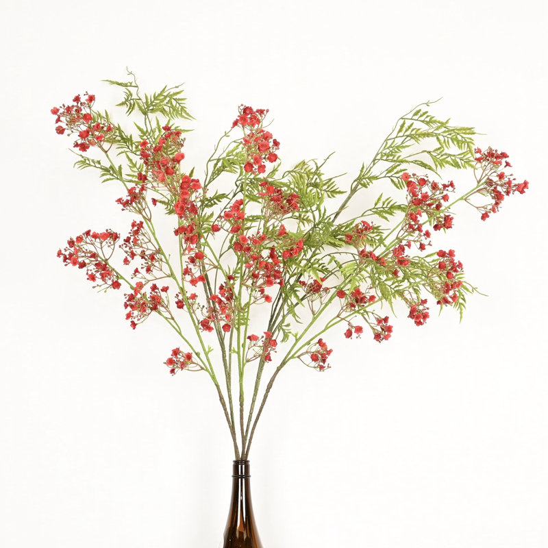 40" Artificial Fern Small Flowers Floral Arrangement For Vase Filler, Farmhouse Greenery Foliage Branch Long Stem Flower Bulk Bouquet For Wedding Party Home Office Table Centerpiece Shelf Decorations