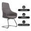 Fauteuil de bureau et de conférence en cuir Stiller - Siège de bureau avec accoudoirs fixes, soutien lombaire, base pivotante et structure en fer-1245559510