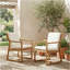 Chaises d'extérieur pour le patio, la cour, le jardin, le bois de teck clair et le coussin beige