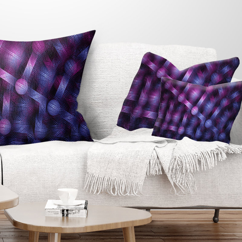 Crystal Steel Steel Texture - coussin abstrait imprimé, Mauve