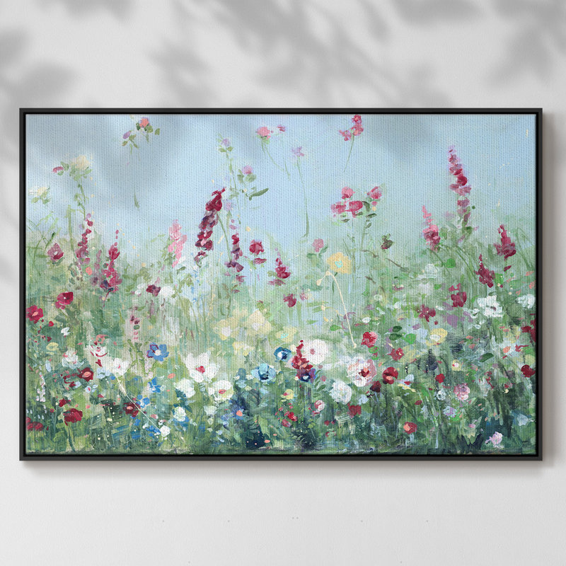 Sweet Summer Meadow, reproduction d'art sur toile, H 25 po x l 37 po x P 2 po, Noir