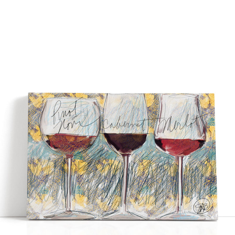 «Wine 3», reproduction d'art sur toile, H 20 po x l 30 po