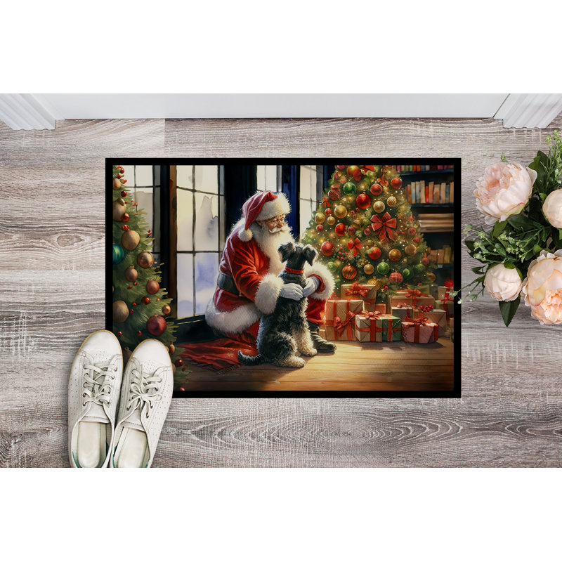 Paillasson Schnauzer and Santa Claus, L 18 po x L 27 po