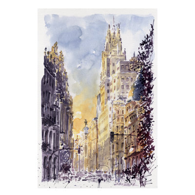 Places Luz De Madrid 1 Piece Painting on Canvas