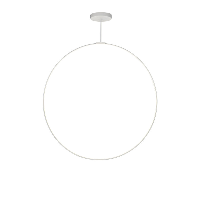 Cirque 1 - Light LED Unique/Statement Pendant, White, 107.75" H x 60" W x 0.75" D