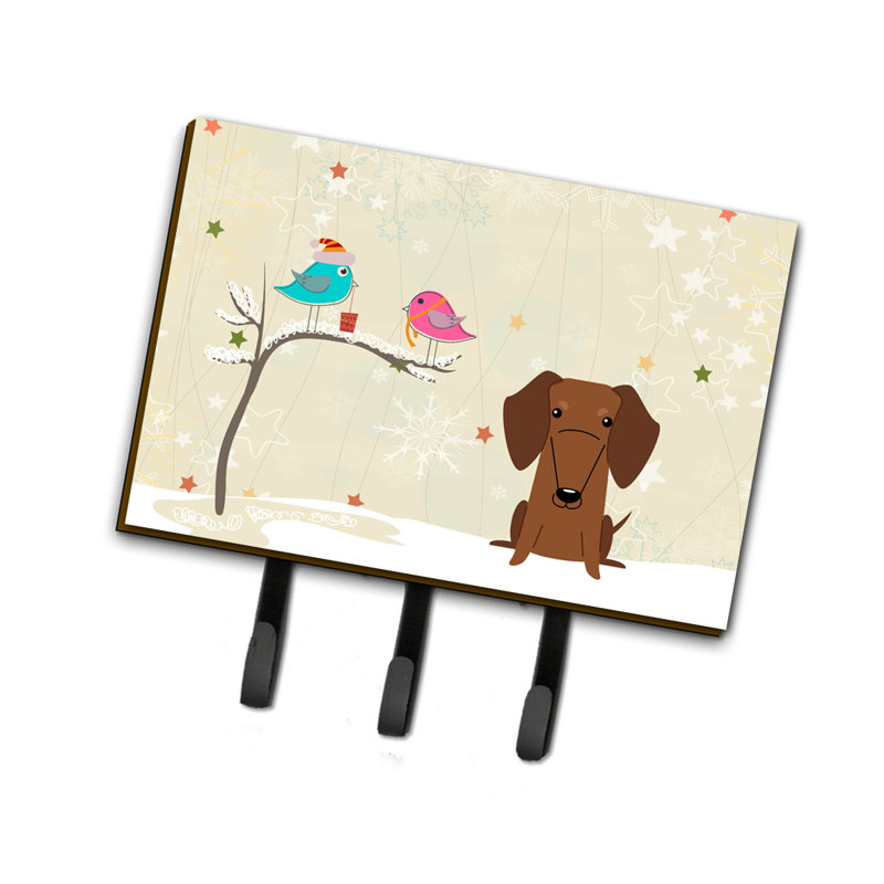 Wall Organizer with Key Hooks, Brown/Black