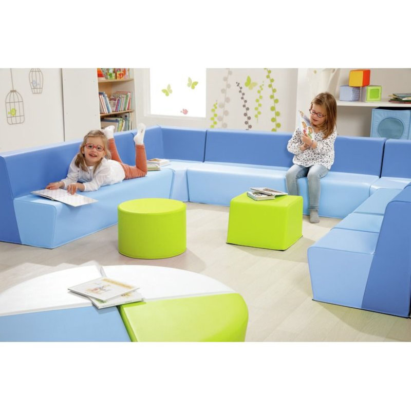 Pouf rond basique - H: 6 po, Vert