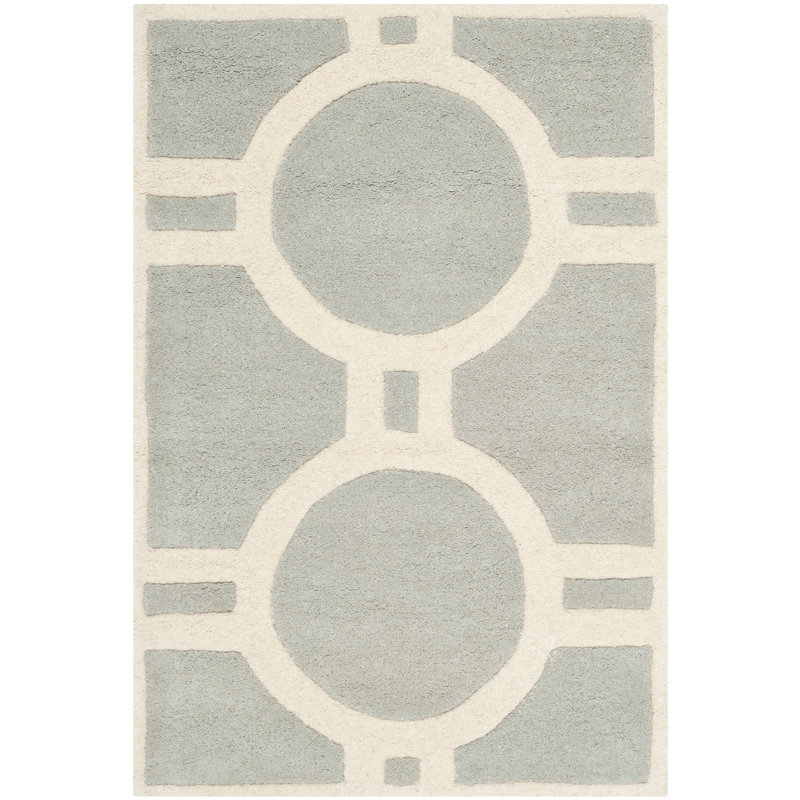 Teresita Hand Tufted Wool Geometric Rug, Rectangle 2' x 3'