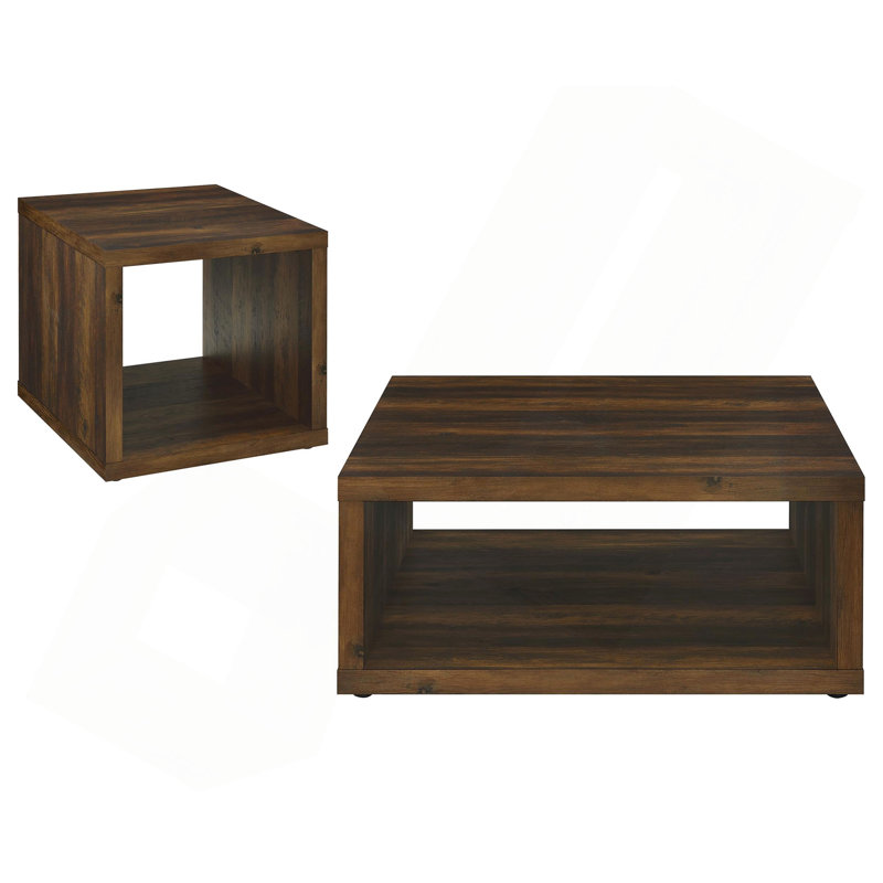 Hermosa Dark Pine 2-piece Coffee and End Table Set, Dark Brown