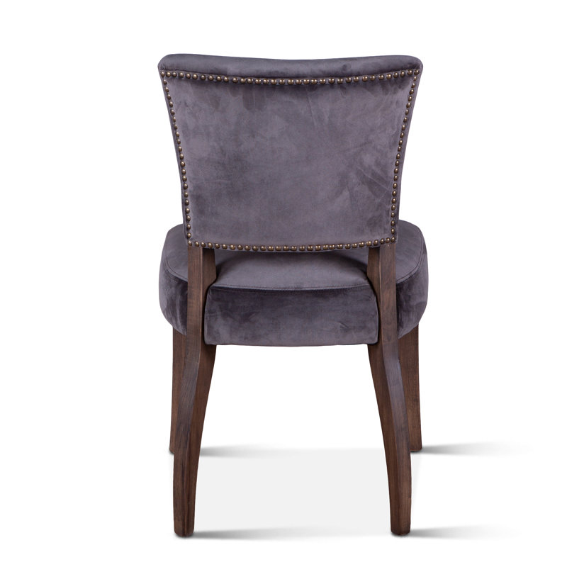 Mindy Upholstered Dining Chair, Asphalt Gray , White