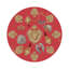 Ex Vote Sacred Hearts Evergreen Vegan Leather Round Coasters-1699776997