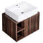 Armoire murale 24 po en noyer avec lavabo en céramique 1 porte-131634498