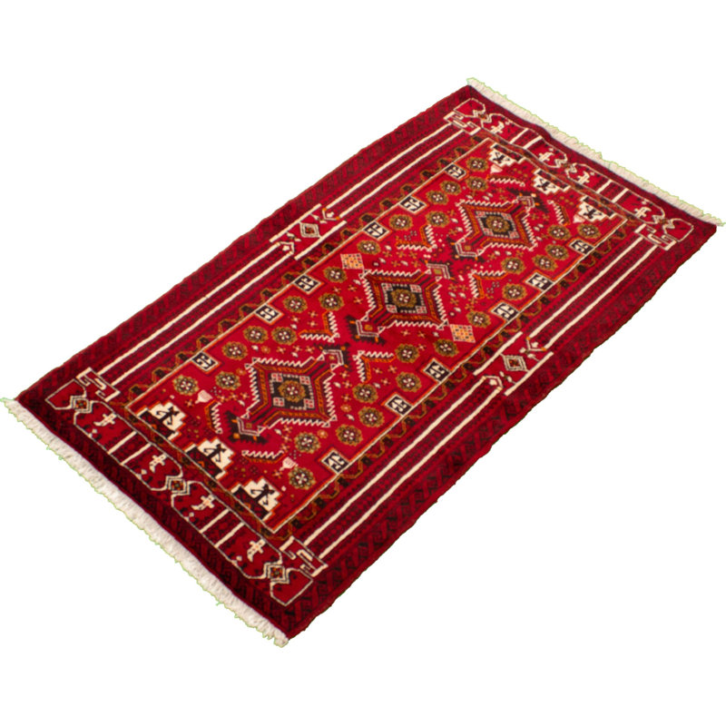 Tapis en laine rouge Anatolia nouÃ© Ã  la main, 1,20 m x 2,16 m