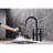 Matte Black Kitchen Faucet With Pull-Down Feature - Accurate Water Flow & Temperature Adjustment, 360-Degree Rotatable Nozzle, Brass Bridge Precise And Rotating-458029615
