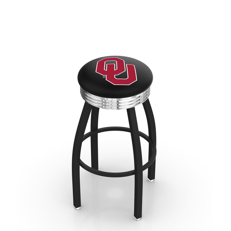 Tabouret de bar Logo Series, Tabouret de comptoir (siège d'une hauteur de 25 p, Double anneau chromé, Université Wright State