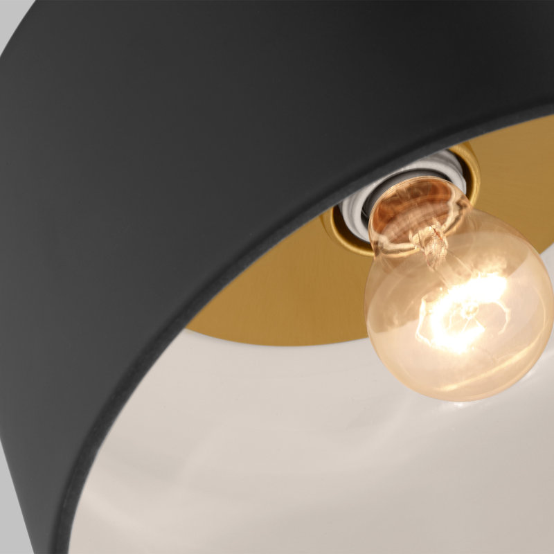 1 - Light Flush Mount, Midnight Black, 7" H x 10.75" W x 10.75" D