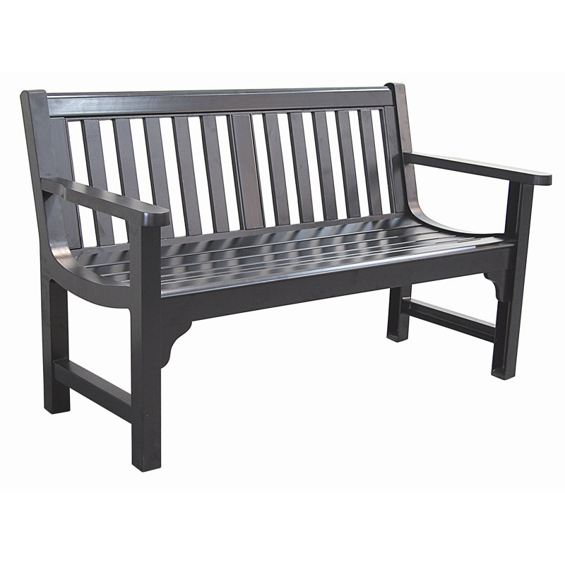 Banc de parc en aluminium coulé Bonas, Noir mi-mat