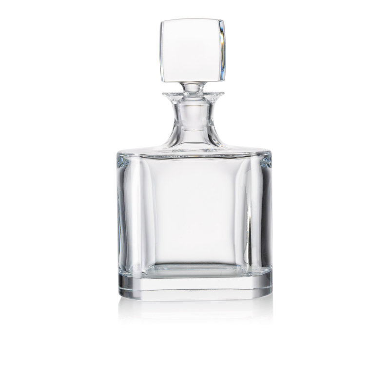 Rogaska Manhattan Brandy Whiskey Decanter, 7.5" H x 4.5" W x 4.5" D