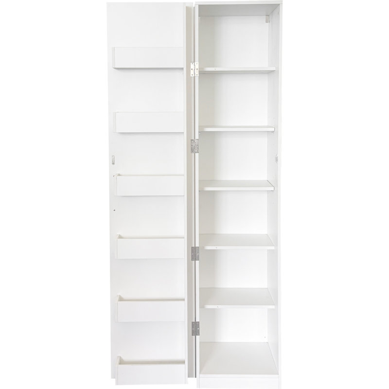 Blanc, armoire de cuisine, portes, tablettes, côté, organisation de maison réglable autoportante, buffet, garde-manger, grand espace de rangement, espaces privés