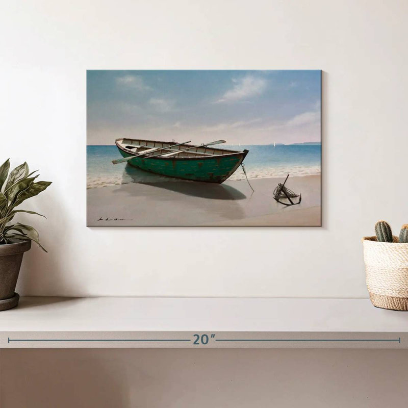 Mehar Green Boat, 8" H x 12" W
