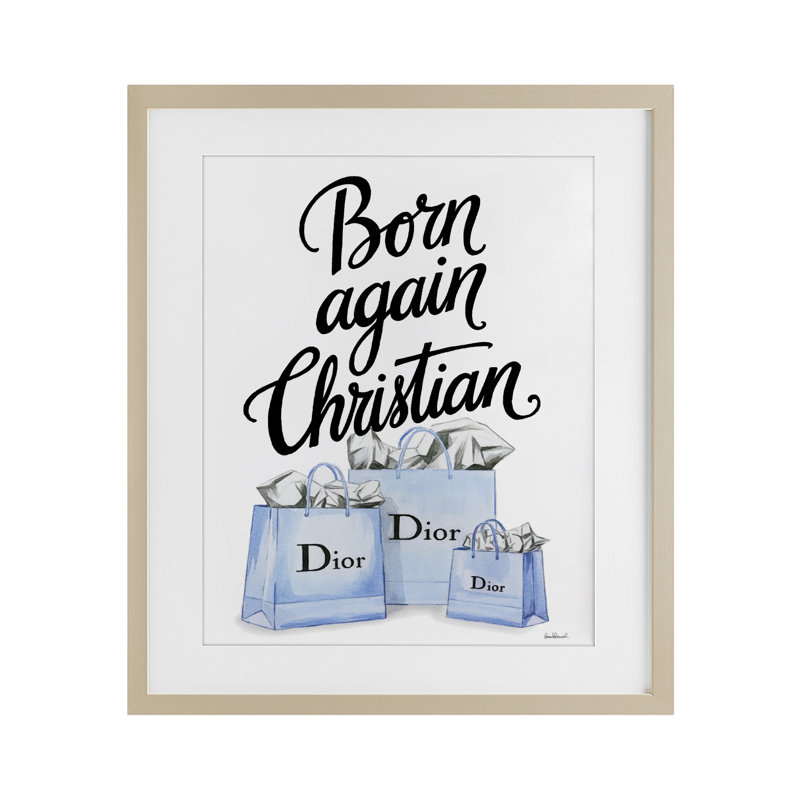 Glam sacs «Born Again», reproduction encadrée sous verre par Amanda Greenwood, H 21 po x l 17 po, Cadre de récolte en pin