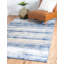 Tapis rayé bleu / beige Aldana-40279083