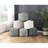 Square Black White Pouf, Bead Filling, Non-slip Bottom, Fabric Pouf , Zippered, Bottom Layer