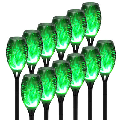 Solar Lights Outdoor Blue Solar Torch Flame Lights Garden Halloween Decor, Solar Landscape Lights Decorative for Lawn Yard Pathway