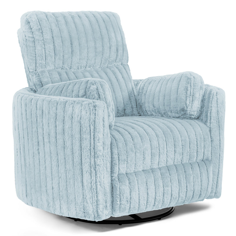 Spinelli Chenille Power Swivel Glider Recliner, Blue