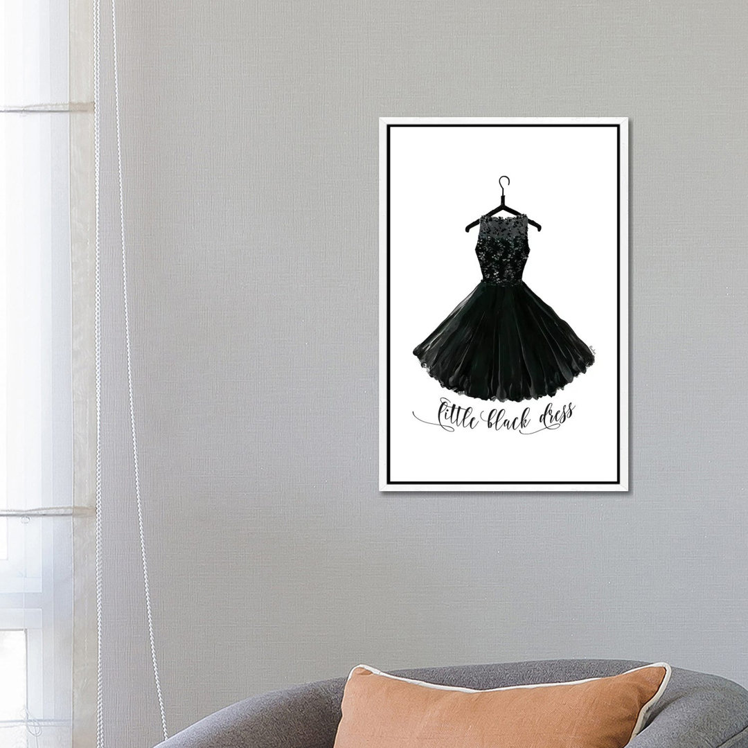 Kleines Schwarzes Kleid in Bügel von Blursbyai - Galerie-verpackte Leinwand Giclée auf Leinwand