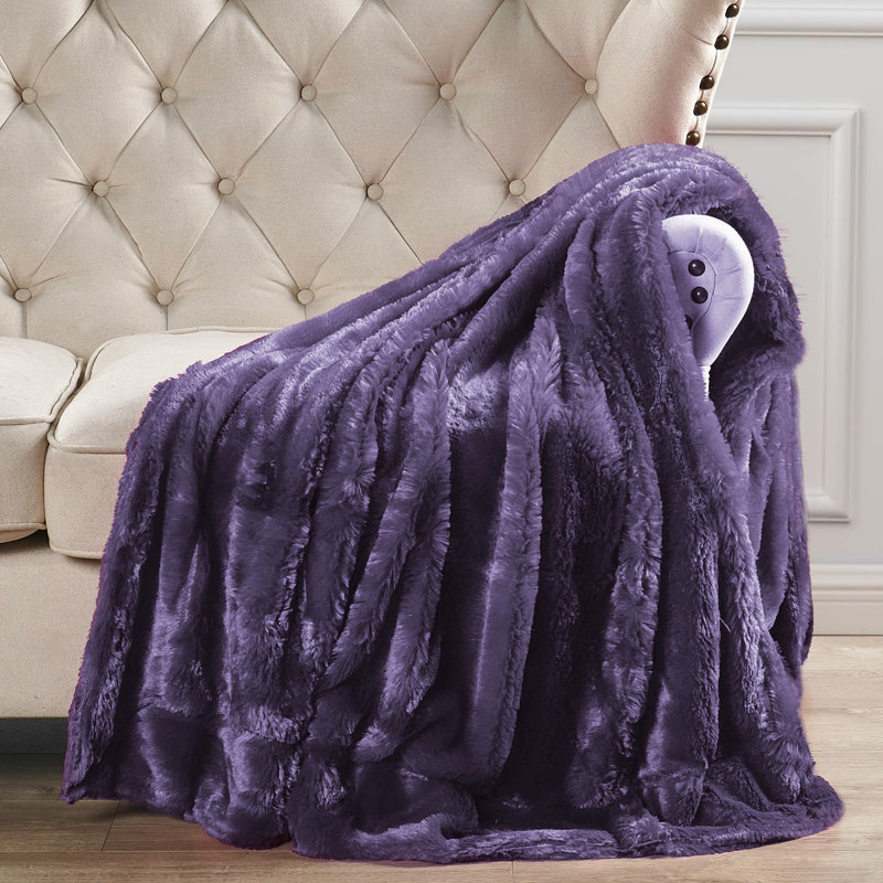  Jeté surdimensionné double face, Mauve ancien, l 50 po x L 70 po