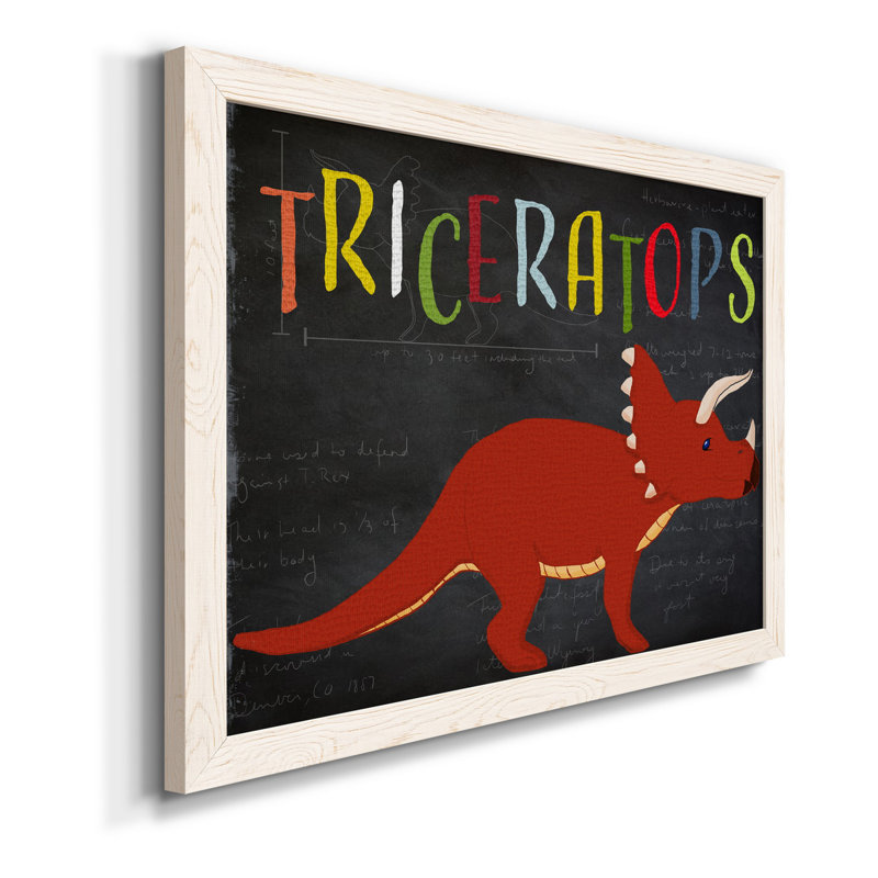 Triceratops - reproduction d'art sur toile, H 20 po x l 17 po x P 1,5 po, Blanc