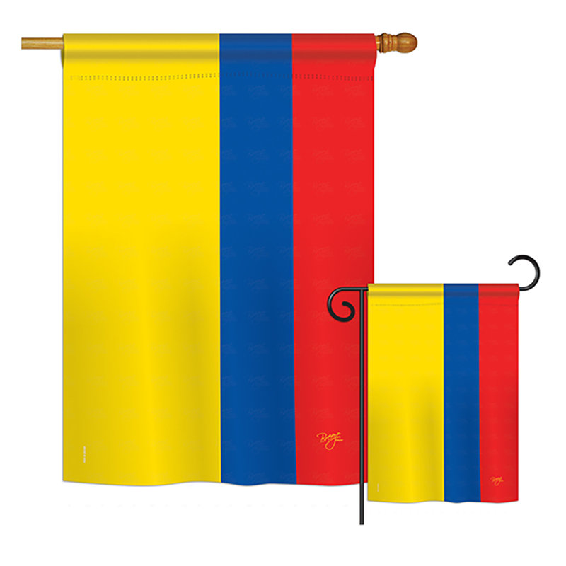 Drapeau de maison en polyester à 2 côtés équateur, H 28 po x l 18,5 po