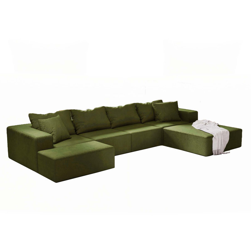 Ensemble de canapé modulaire rembourré Boneless, Vert