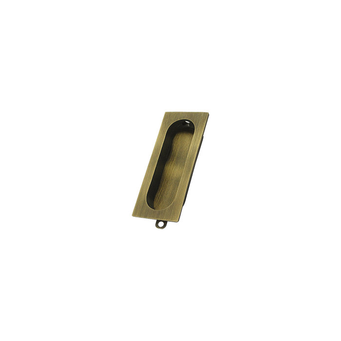 Flush Recessed Pull, Antique Brass