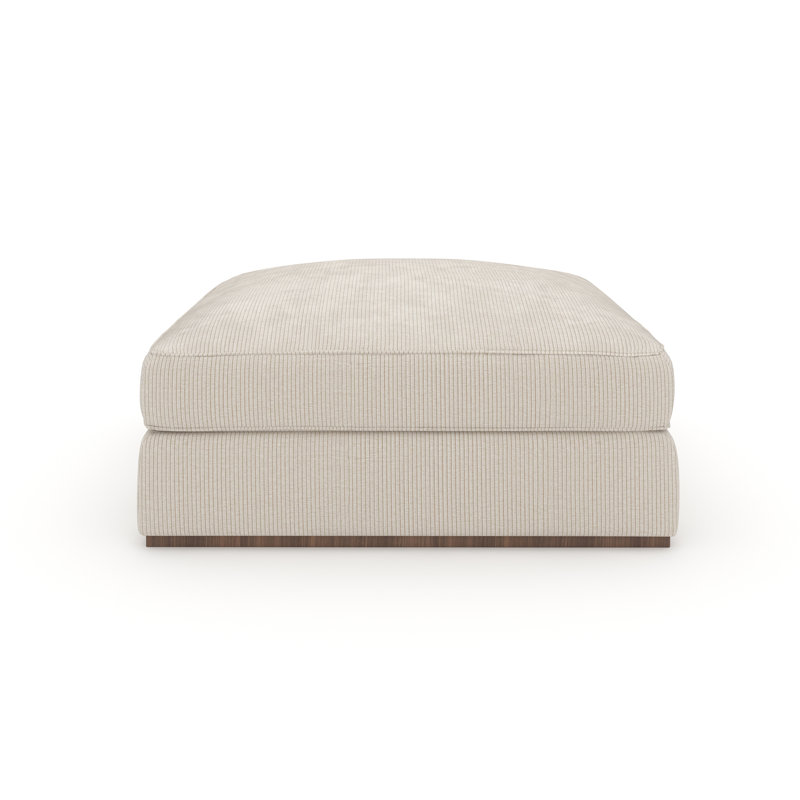 Caracole Square Ottoman, White Polyester